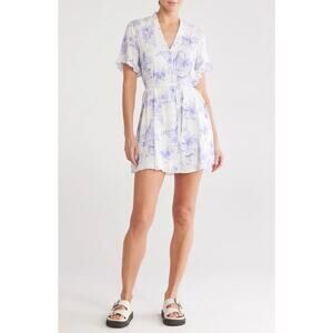 AllSaints Size 2 Fay Tajpur Shirt Dress Animal Print Purple White Safari Themed